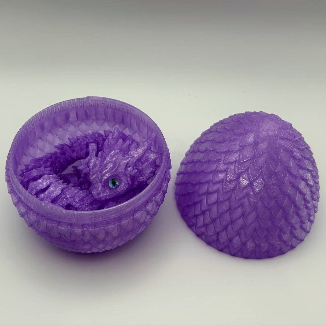 Transparent Articulated Dragon and Egg Set