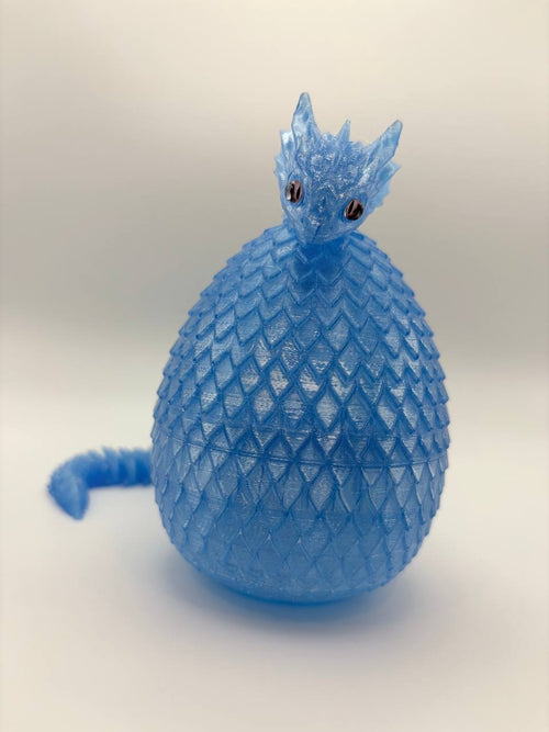 Transparent Articulated Dragon and Egg Set