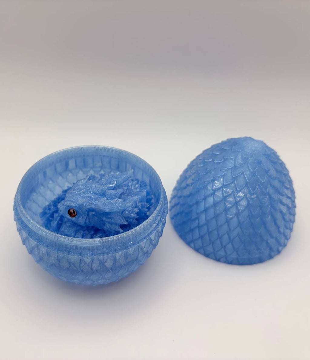 Transparent Articulated Dragon and Egg Set