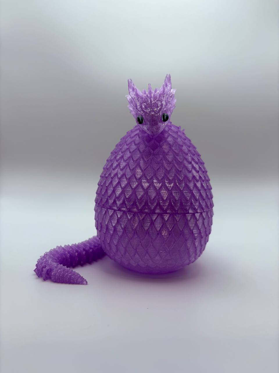 Transparent Articulated Dragon and Egg Set