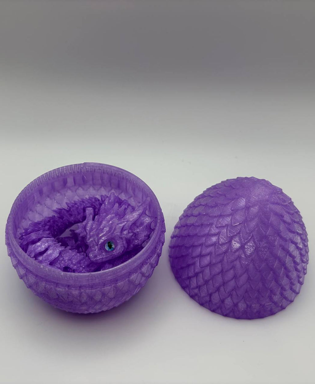 Transparent Articulated Dragon and Egg Set