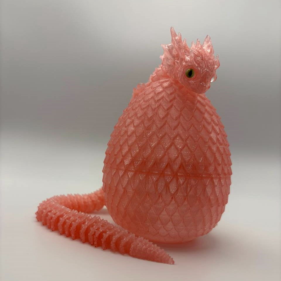 Transparent Articulated Dragon and Egg Set
