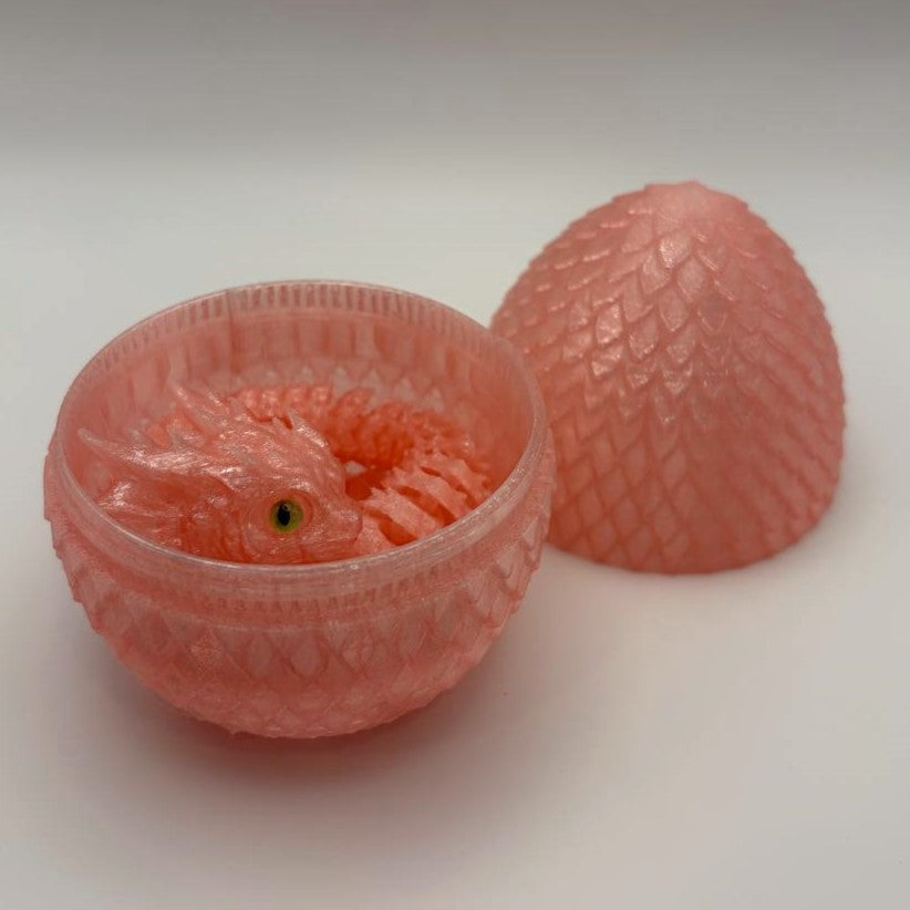 Transparent Articulated Dragon and Egg Set