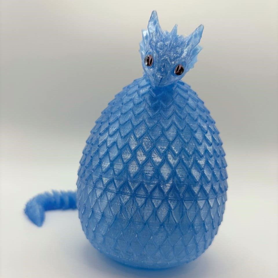 Transparent Articulated Dragon and Egg Set