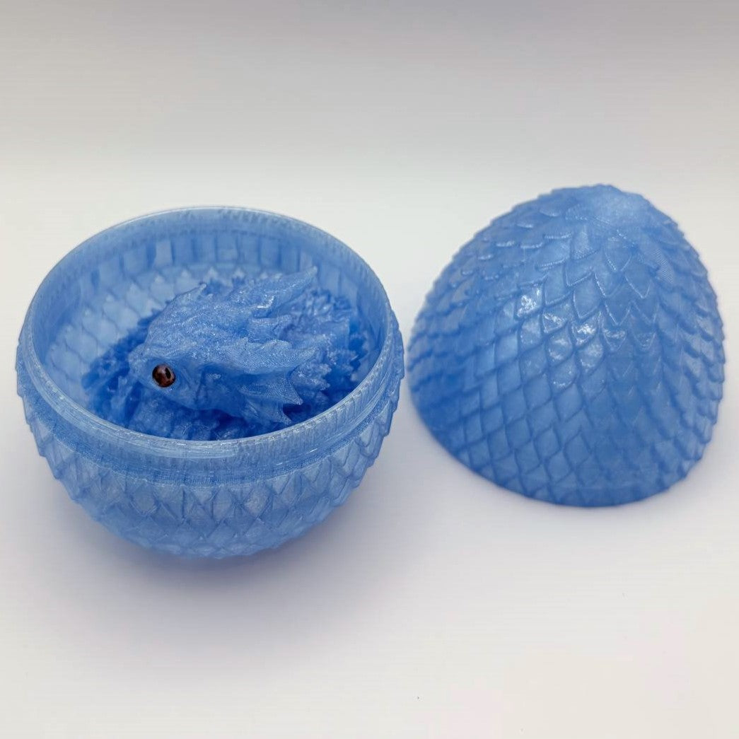 Transparent Articulated Dragon and Egg Set