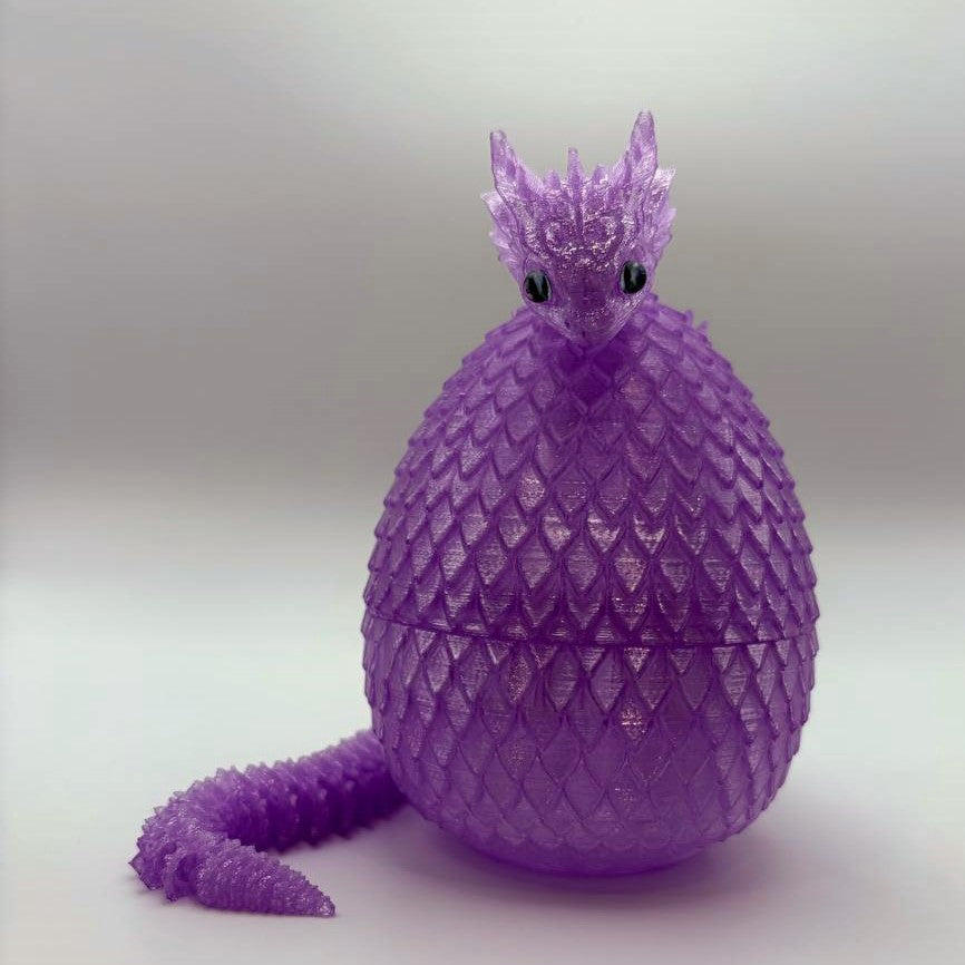 Transparent Articulated Dragon and Egg Set